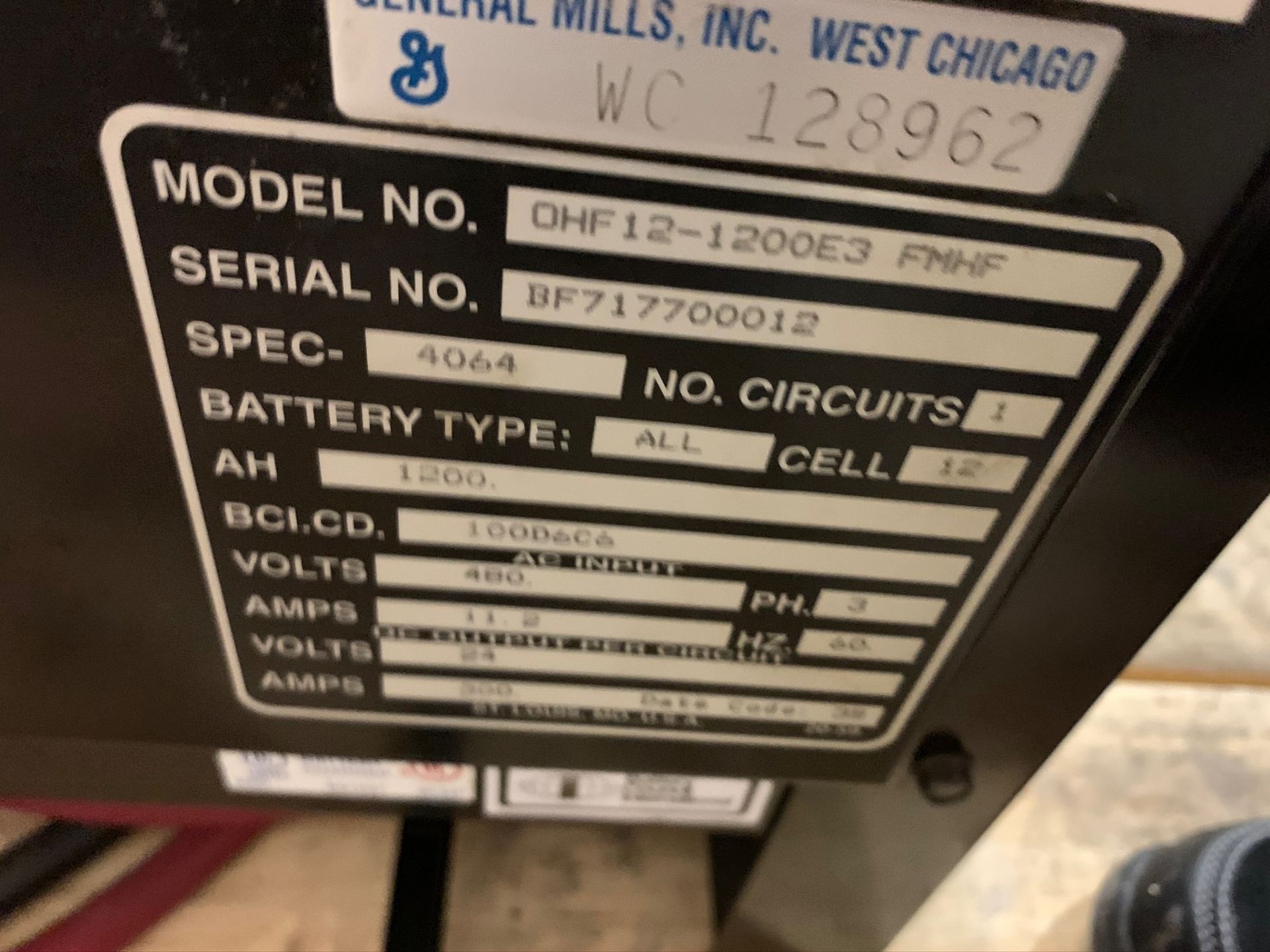 Lot of (2) Ferro Magnetics Q2 High Frequency Battery Chargers Model OHF12-1200E3 FMHF S/N (Rigging F - Image 6 of 6