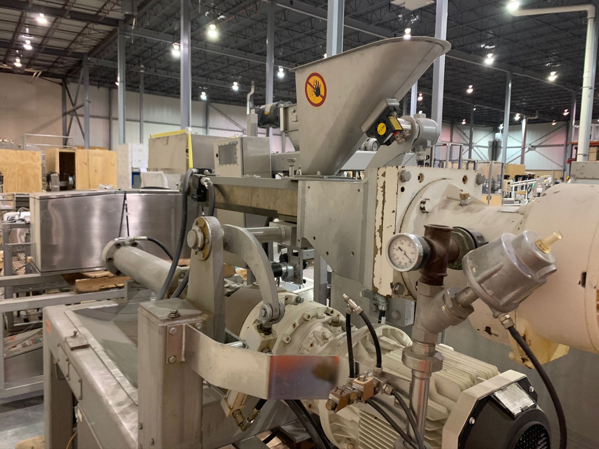 Buhler Twin Screw Extruder Model M-MN-400 S/N 10321928 with Control Panels and Auger Cart, with (Rig - Image 2 of 9