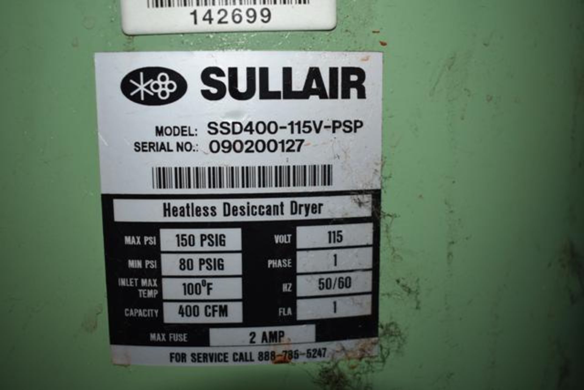 Sullair Model #SSD400 Air Dryer - Image 2 of 2