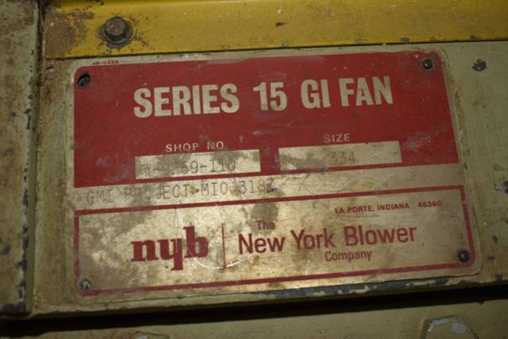 New York Blower, Size 334/Series 15 GI Fan, 40 HP Motor - Image 2 of 2