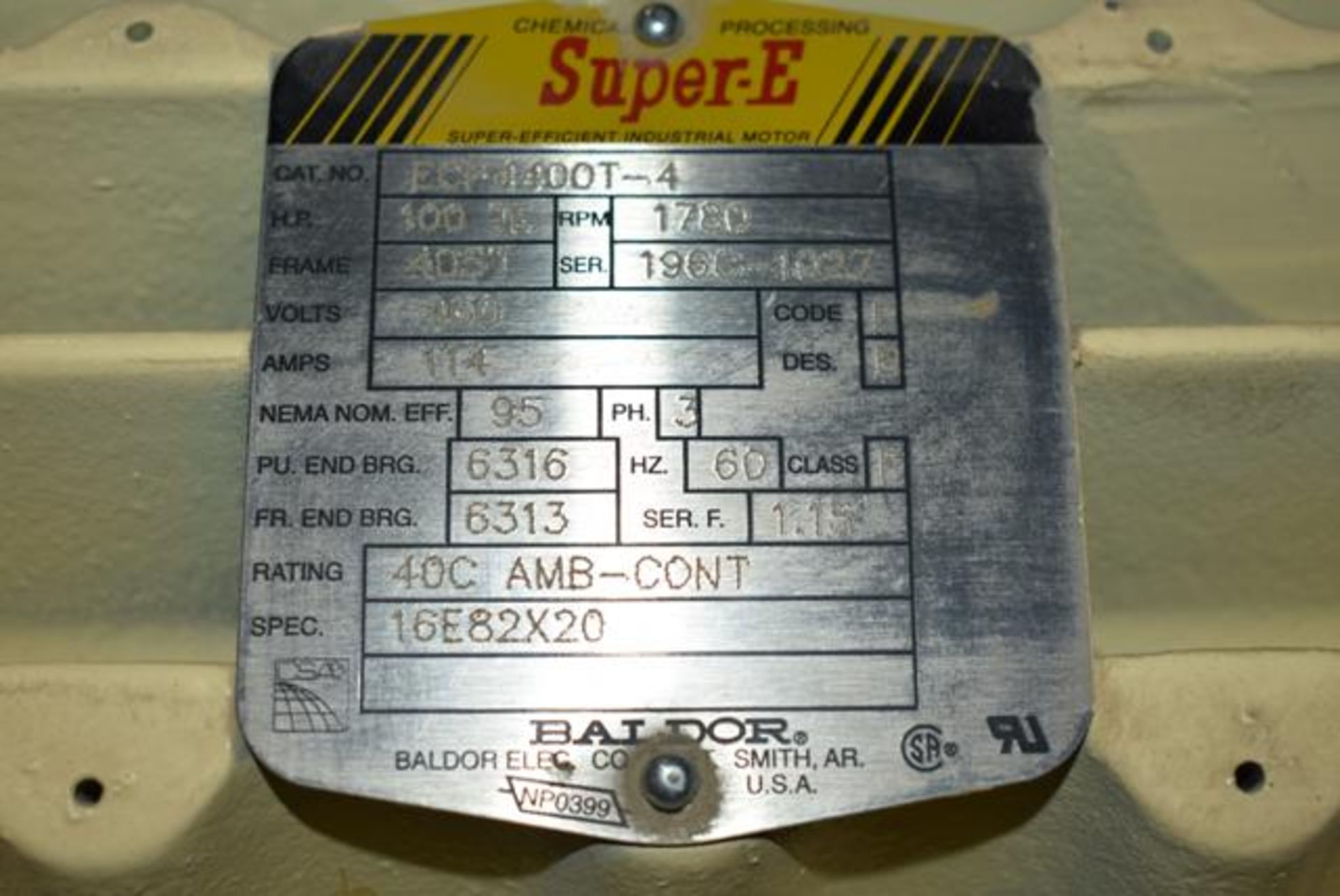 Super E 100 HP Motor - Image 2 of 2