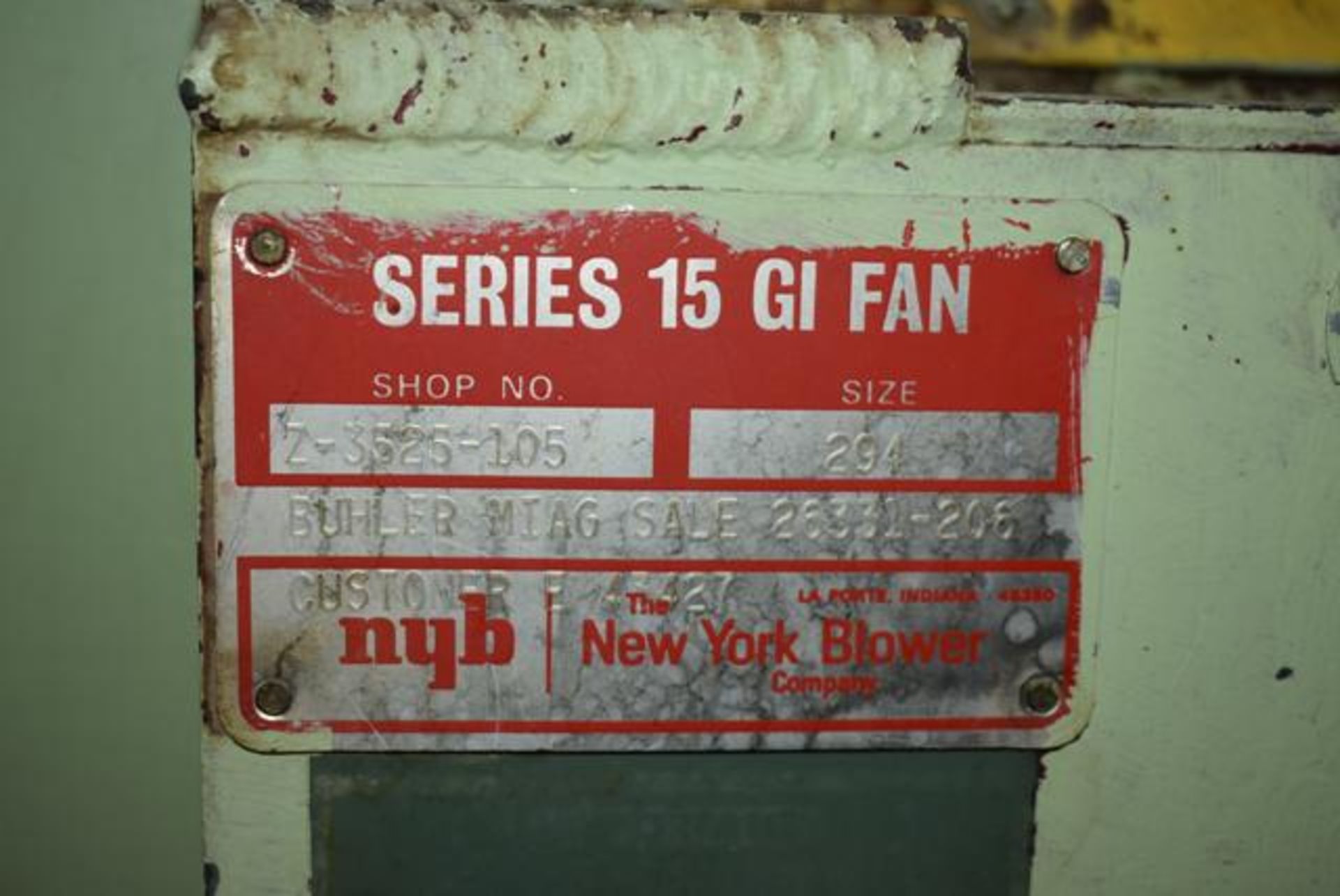 New York Blower Size 294/Series 15 GI Fan, 30 HP Motor - Image 2 of 4