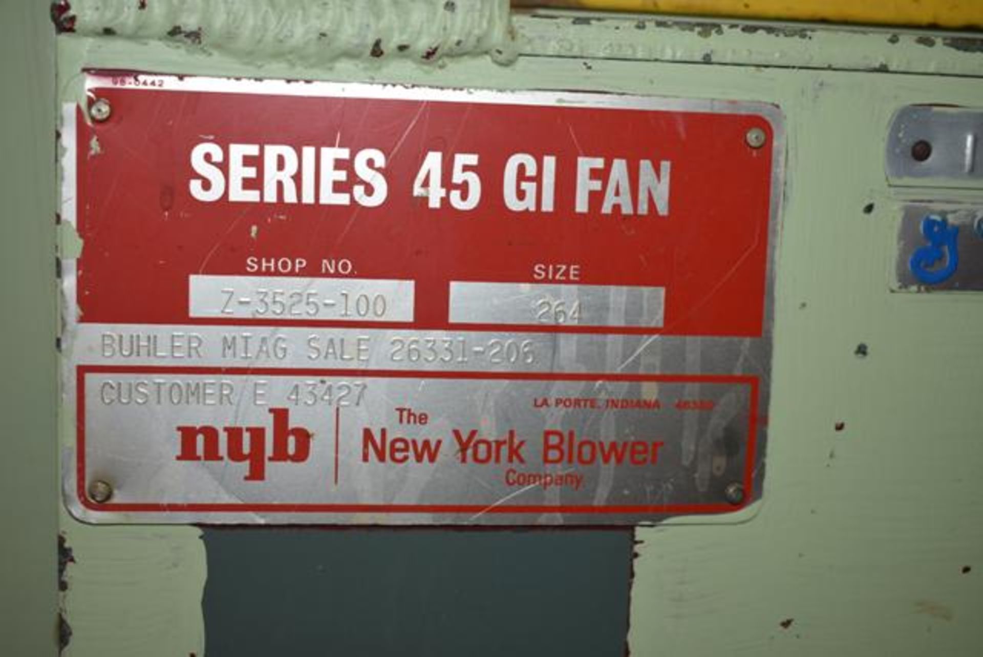 New York Blower, Size 264/Series 45 GI Fan, Note - No Motor - Image 2 of 3