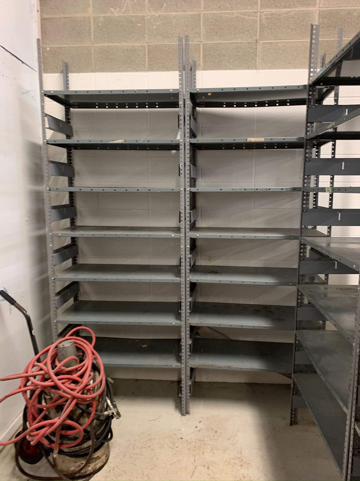 Lot of (10) Metal Storage Shelf Units, RIGGING FEE: $200