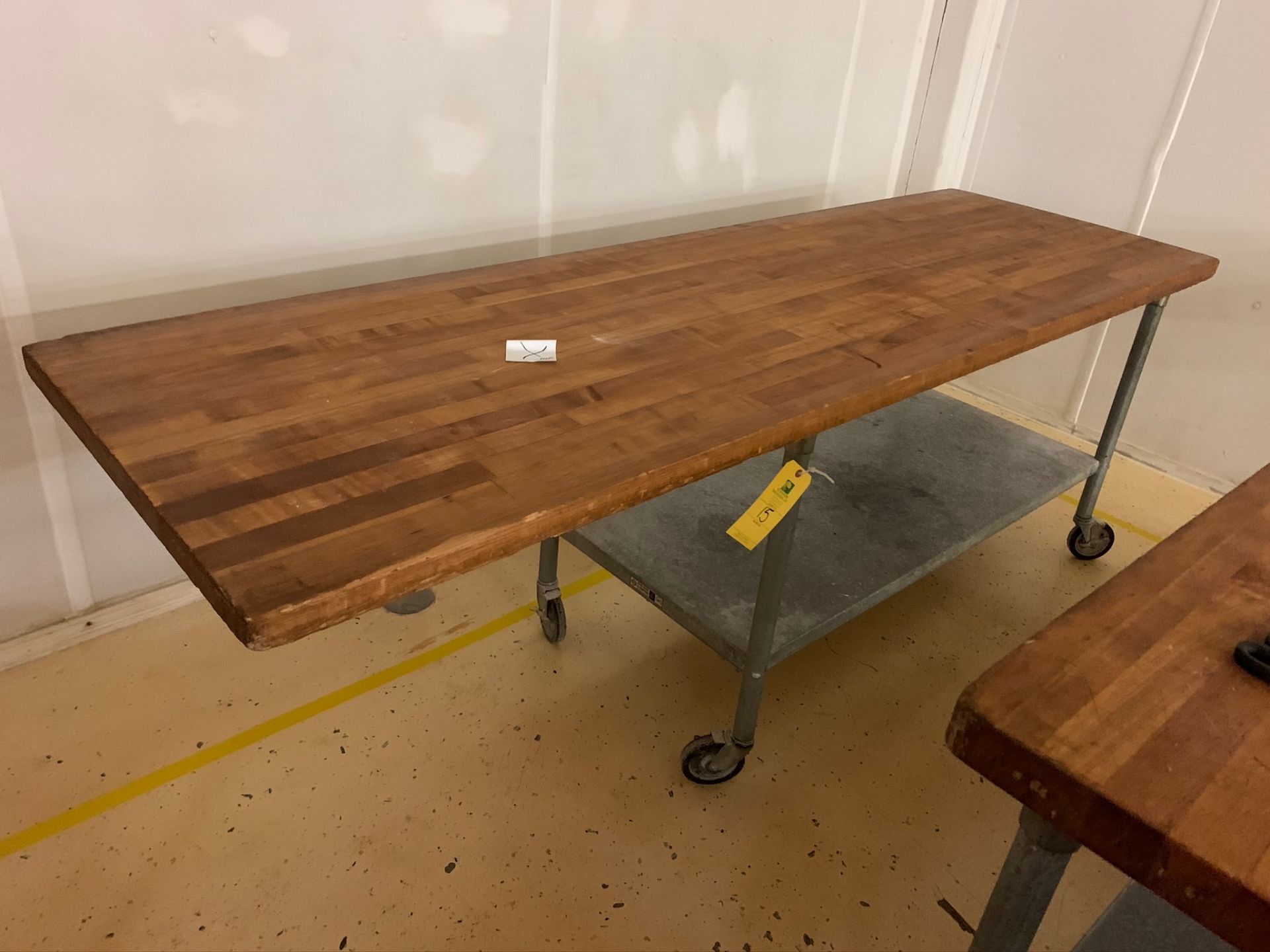 Wood Top Bakers Table, RIGGING FEE: $25