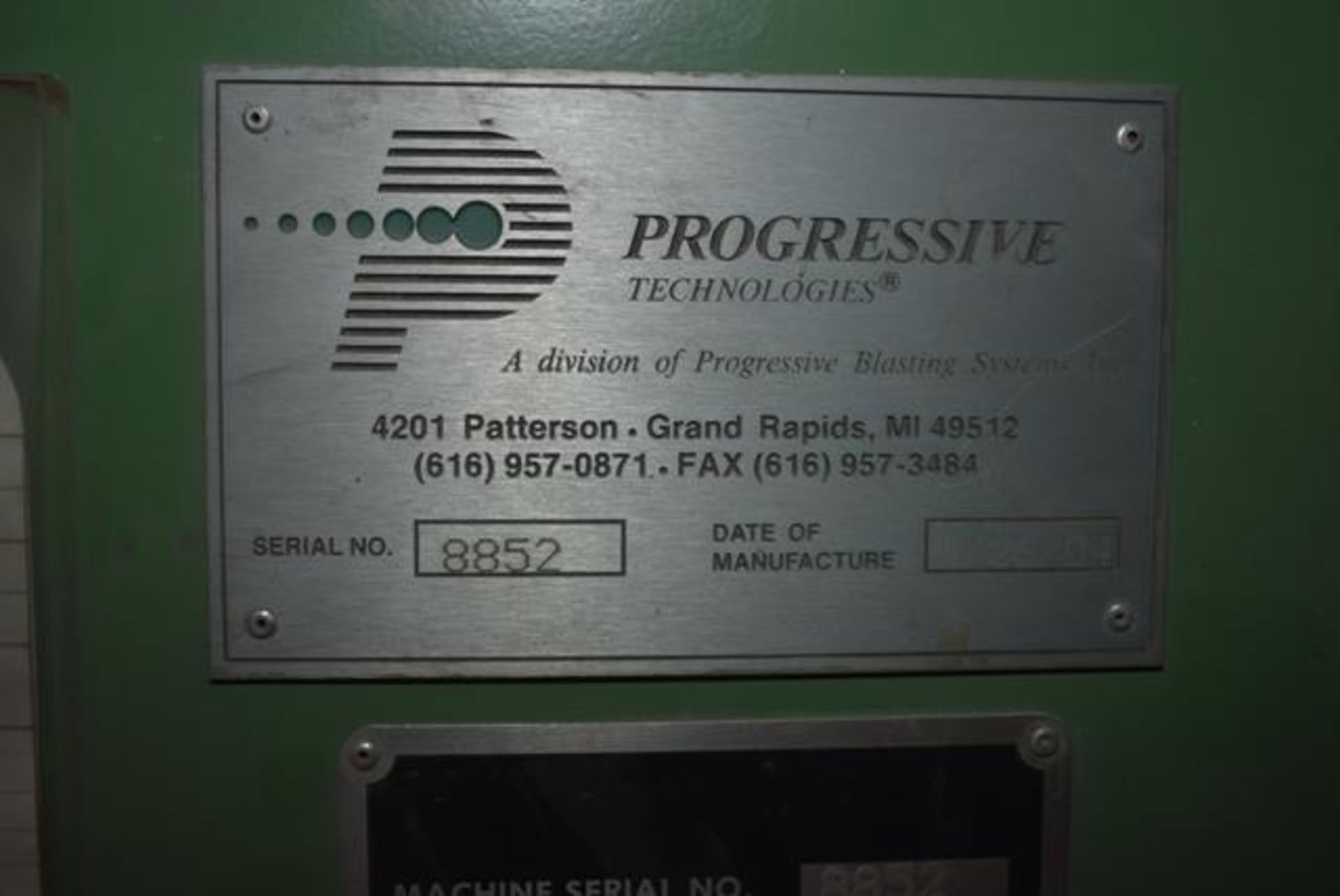 Progressive Technologies Side Blast Machine, ID 2B, SN 8852 - Image 2 of 4