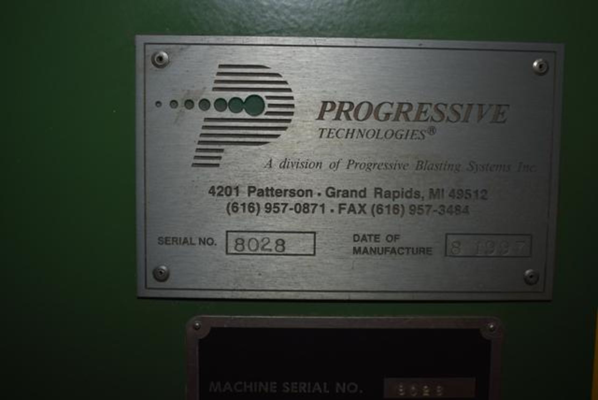 Progressive Technologies Shot Peen Machine, SN 8028 - Image 2 of 5
