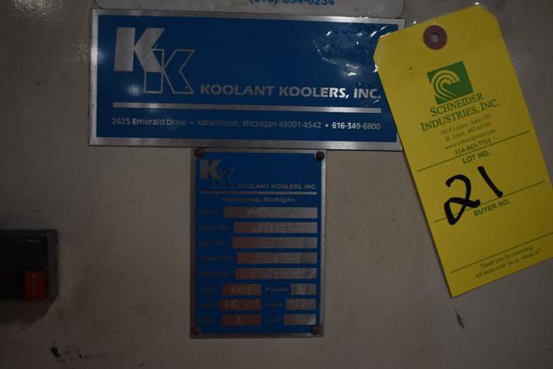 Koolant Koolers Model #HWX5000 Chill System, SN 3733 - Image 2 of 3