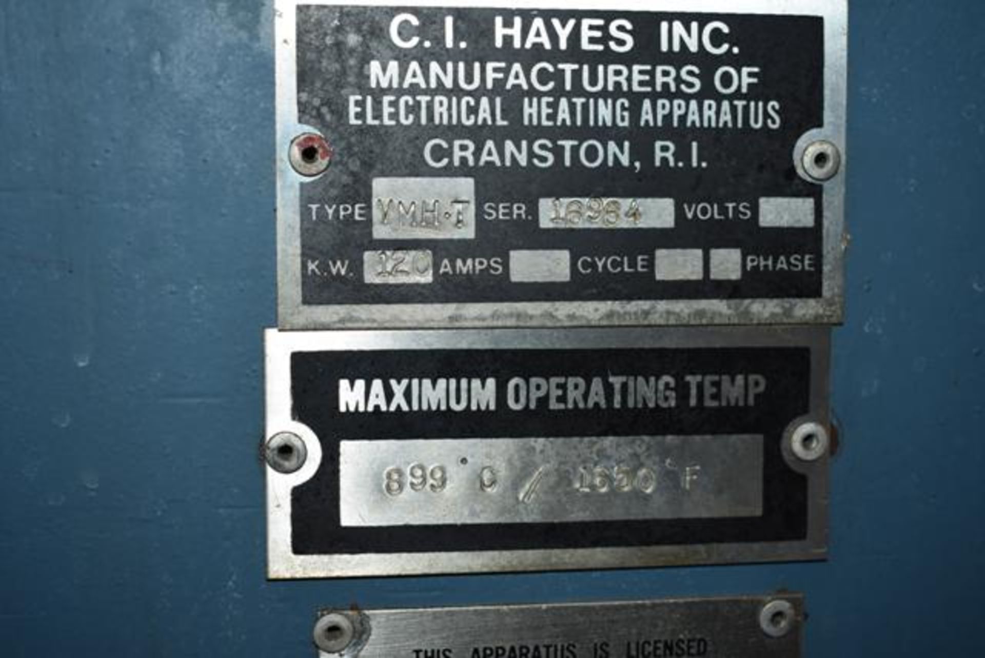 Hayes Annealing Furnace, Model #VMH-T, Includes Related Pumps, Motors & Controls - Image 5 of 5