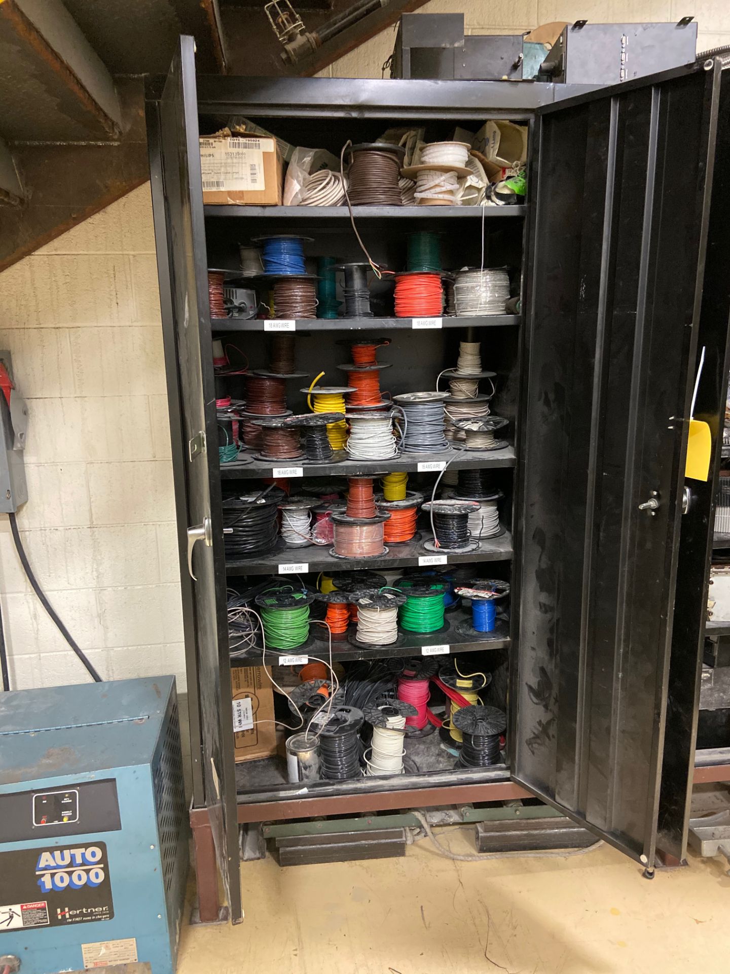 Metal Cabinet w/ Contnets, 3' wide x 19" deep x 6' tall