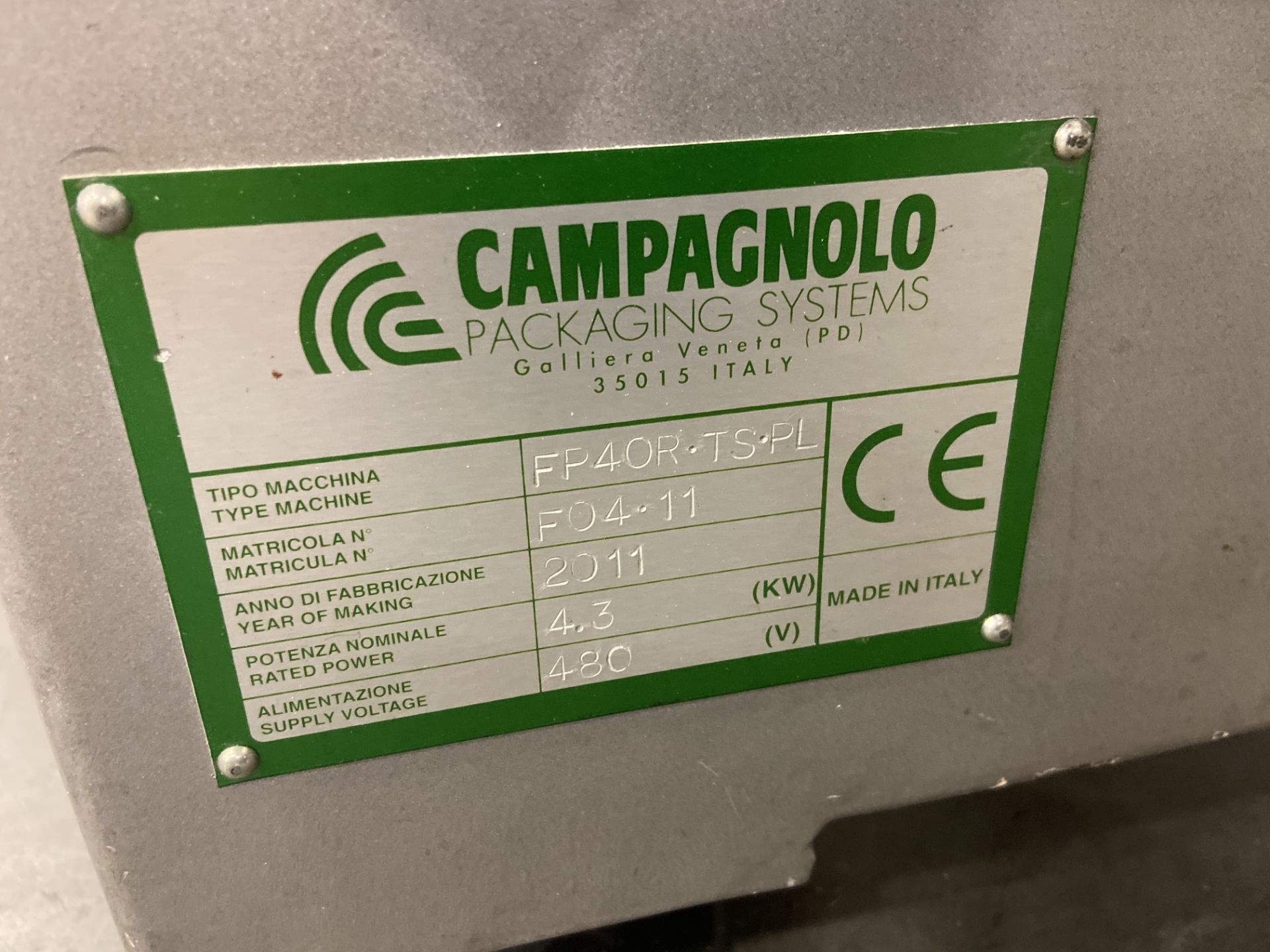 Campagnolo Horizontal Flow Wrapping Machine, Model# FP4OR-TS-PL, Serial# F04-11, Year 2011 - Image 8 of 9