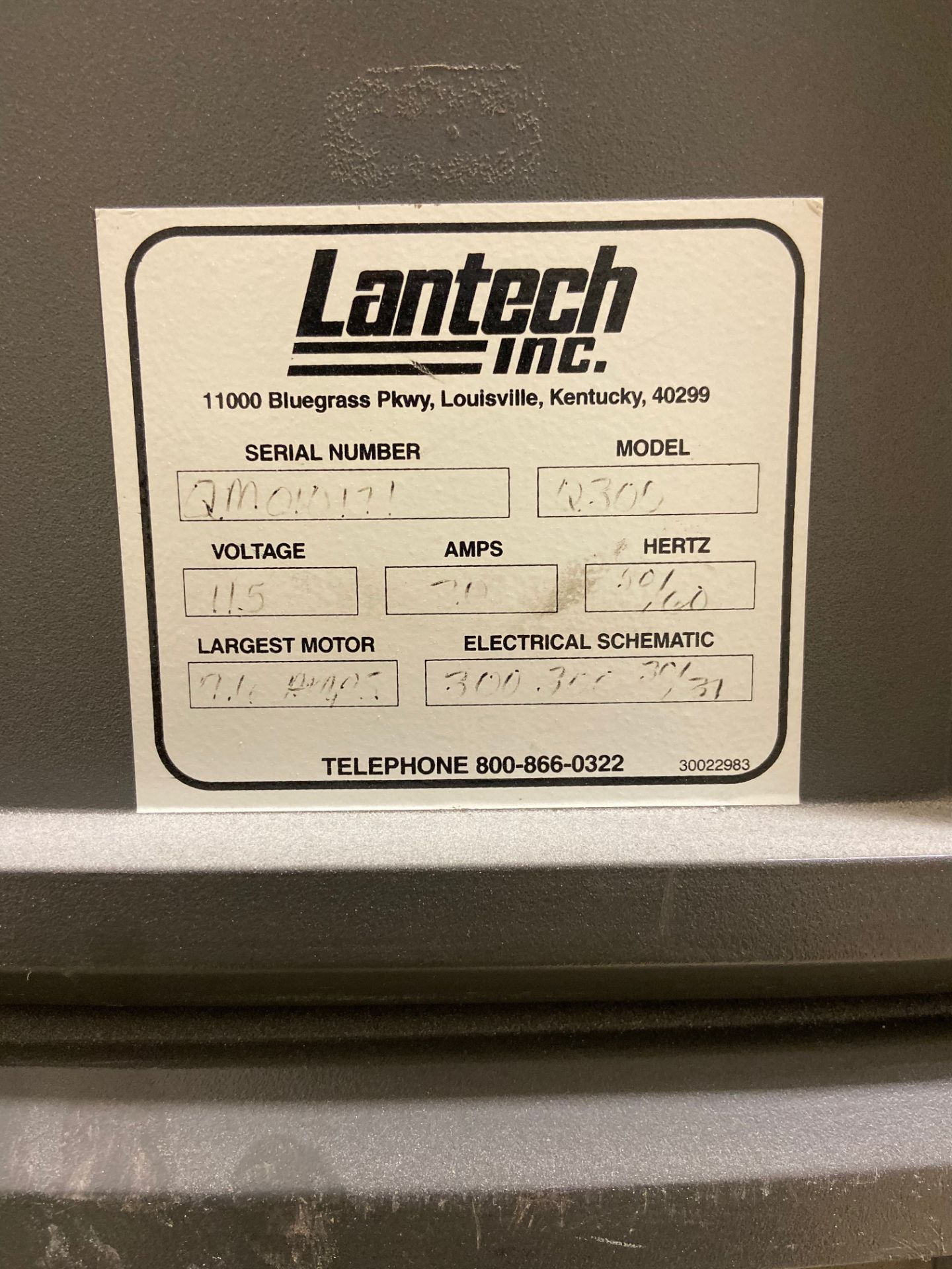 Lantech Stretch Wrapper, Model# Q300, Serial# QM010171, 115V - Image 5 of 8