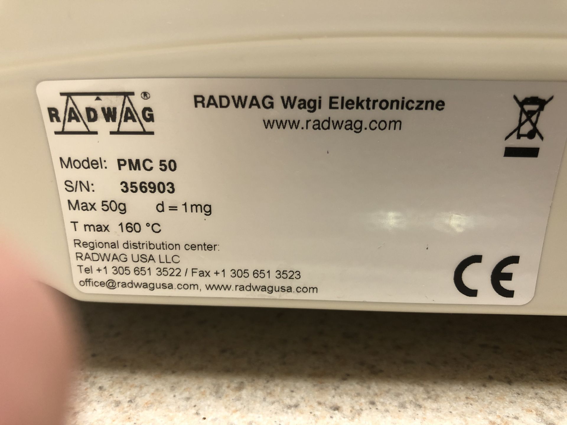 Radwag Scale, Model# PMC50, Serial# 356903 - Image 3 of 4