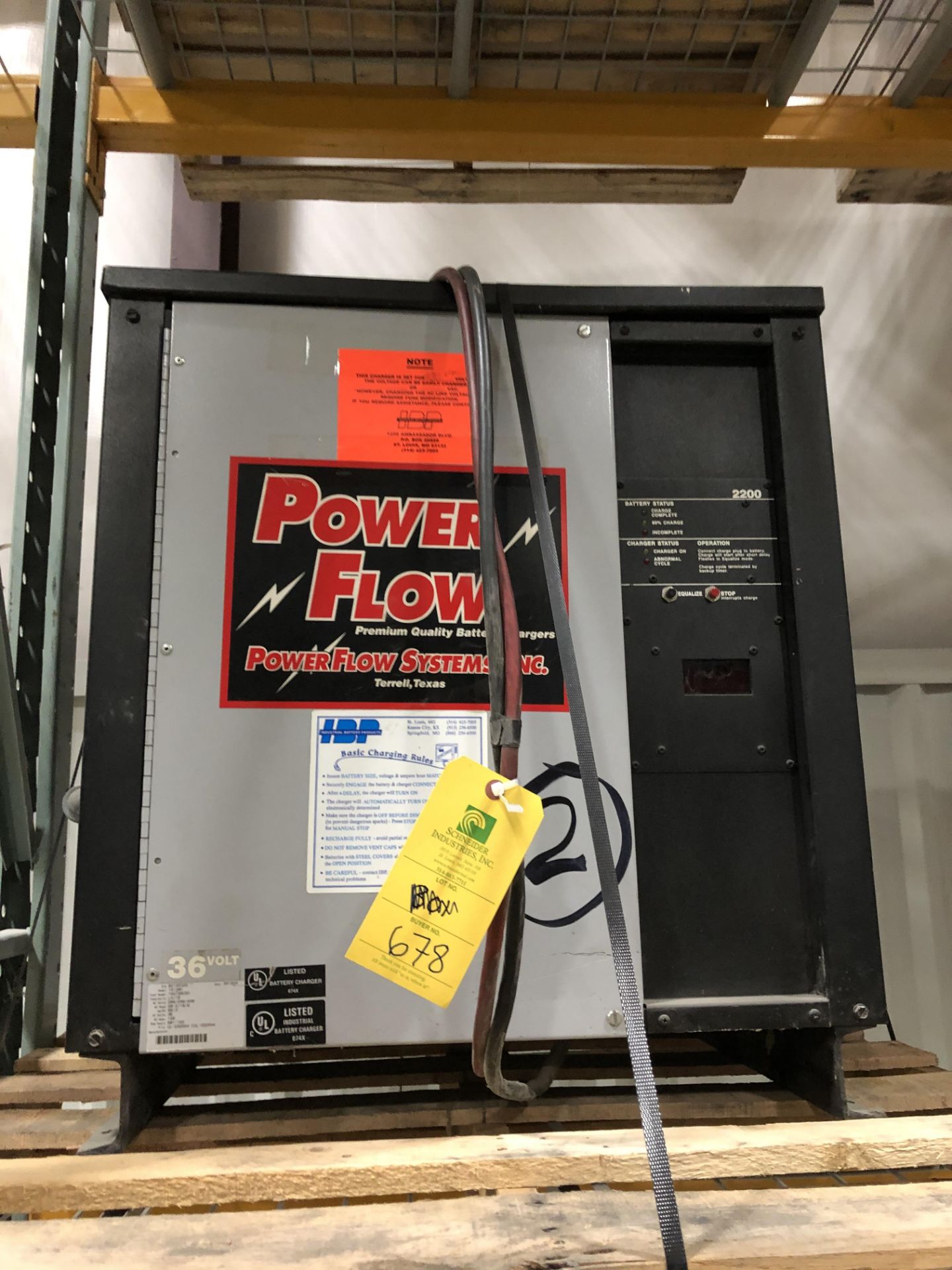 PowerFlow Battery Charger, Model# 18120C, Serial# 02185329, 36V