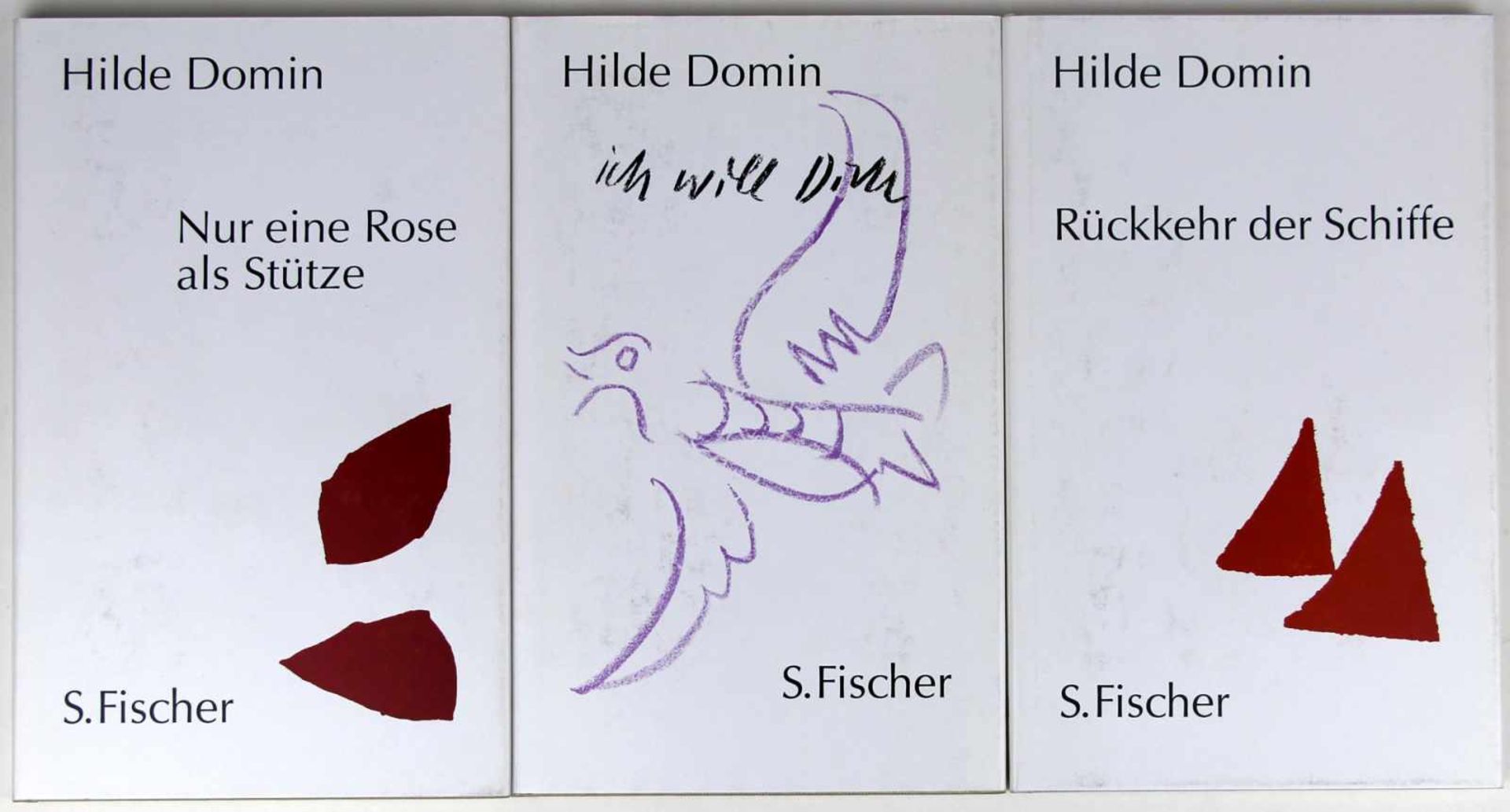 Domin, Hilde:Konvolut mit 4 signierten Gedichtbänden. Frankfurt/M., S. Fischer 1992. 3 Original-