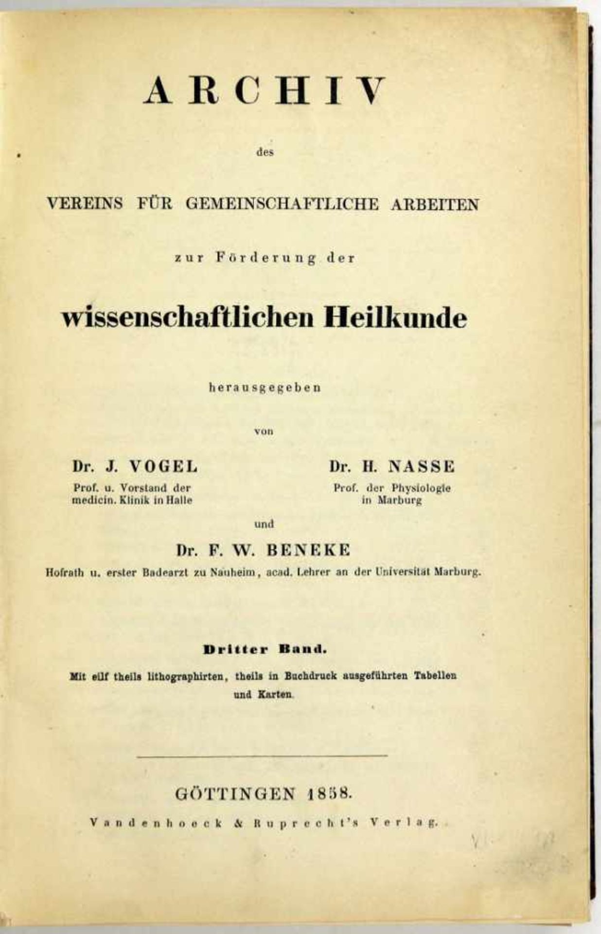 Allgemein. -Archiv des Vereins für Gemeinschaftliche Arbeiten zur Förderung der Wissenschaftlichen