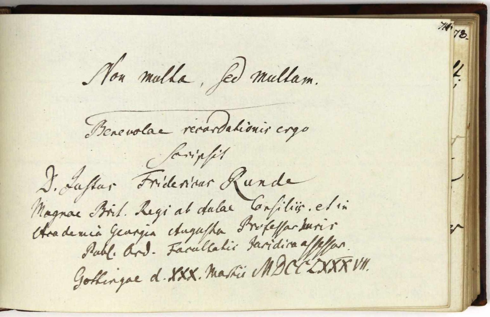 Stammbücher. - Forkel, Johann Nikolaus. (1749-1818), erster Bach-Biograph, Begründer der - Bild 8 aus 8