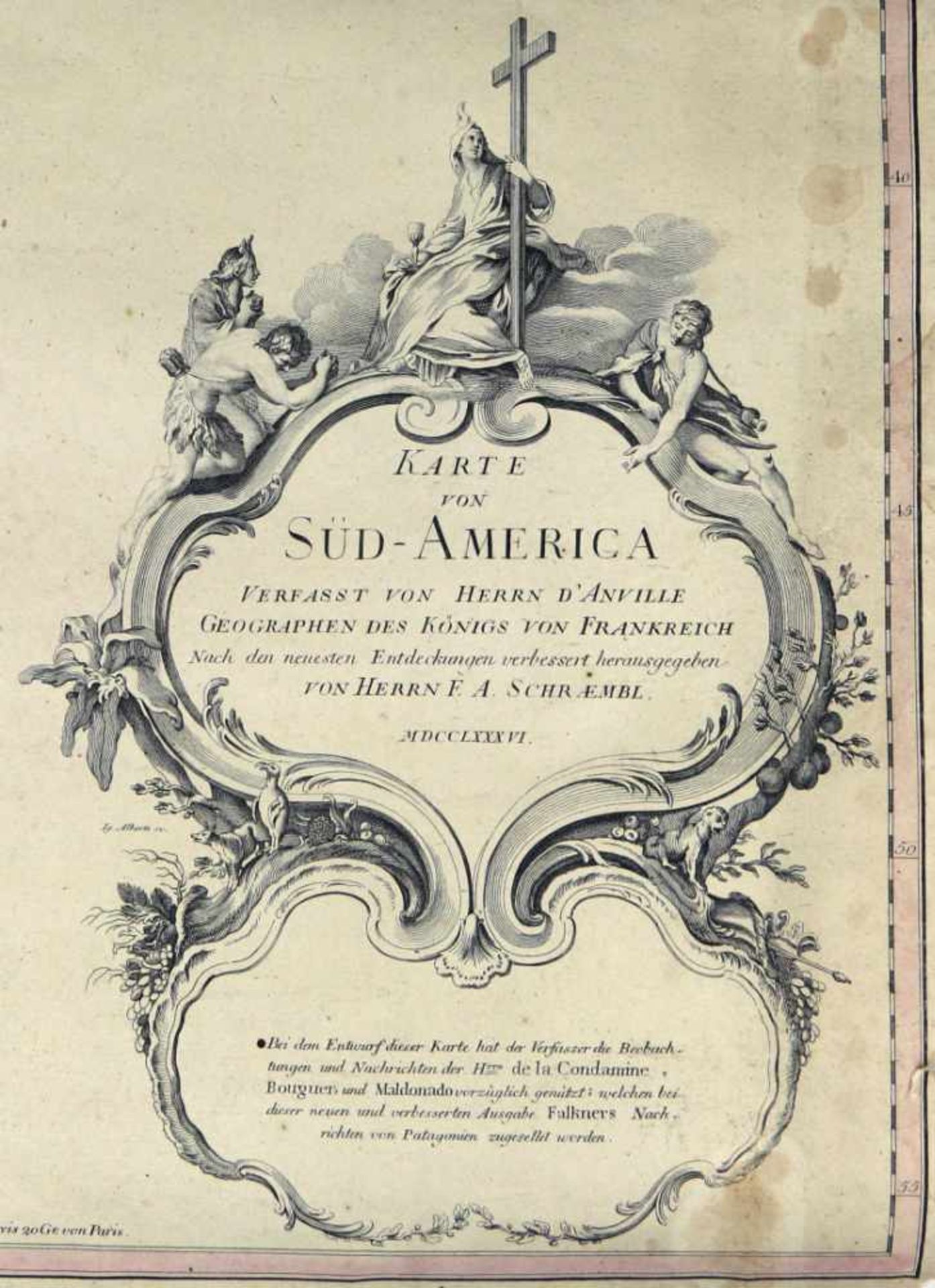 Amerika. - Südamerika. -Karte von Süd-America verfasst von Herrn D'Anville Geographen des Königs von