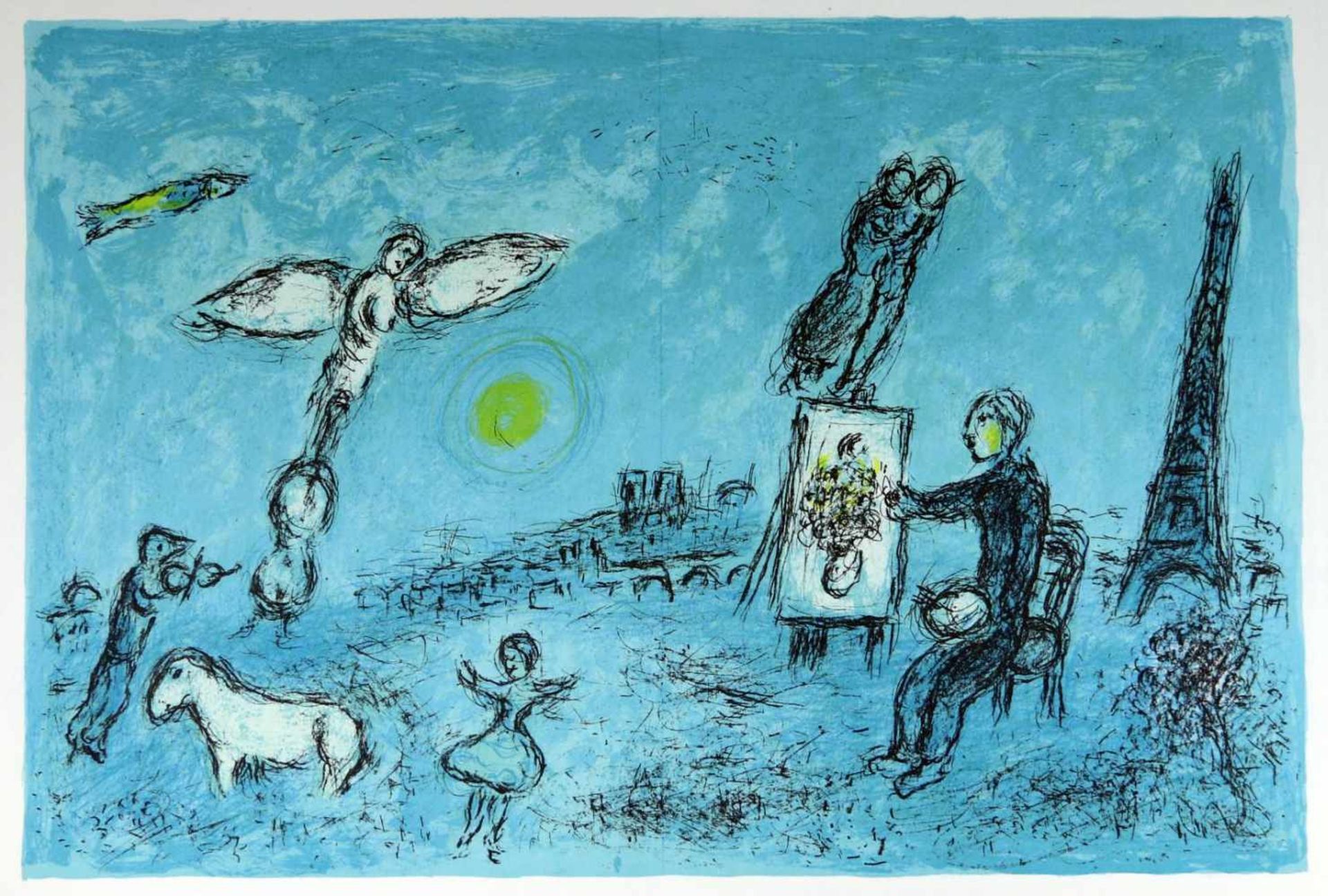 Chagall, Marc:Derrière le miroir. No. 246. Paris, Maeght 1981. Mit 1 doppelblattgroßen Original-