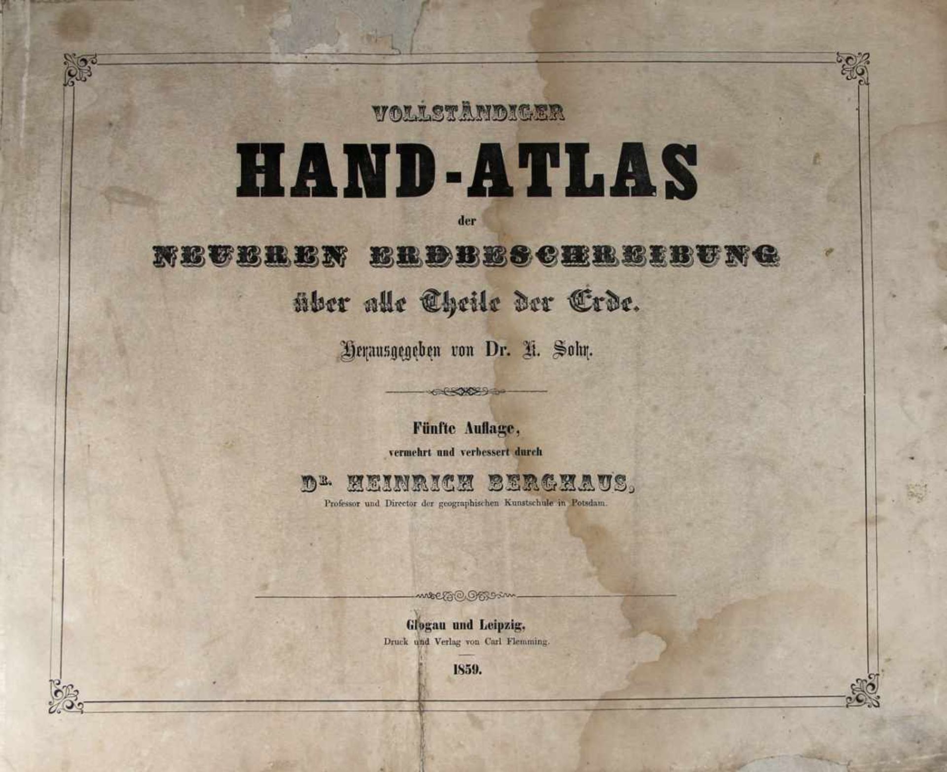 Atlanten. -Sohr, Karl: (Hrsgr.),Vollständiger Hand-Atlas der neueren Erdbeschreibung über alle - Bild 2 aus 5