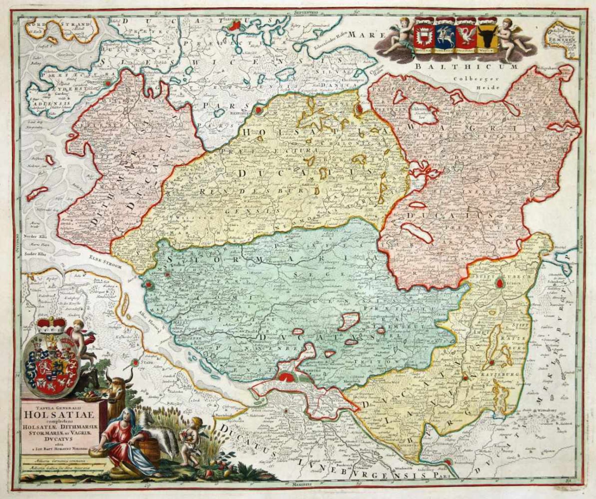 Schleswig-Holstein. - Holstein. -Tabula Generalis Holsatiae complectens Holsatiae Dithmarsiae