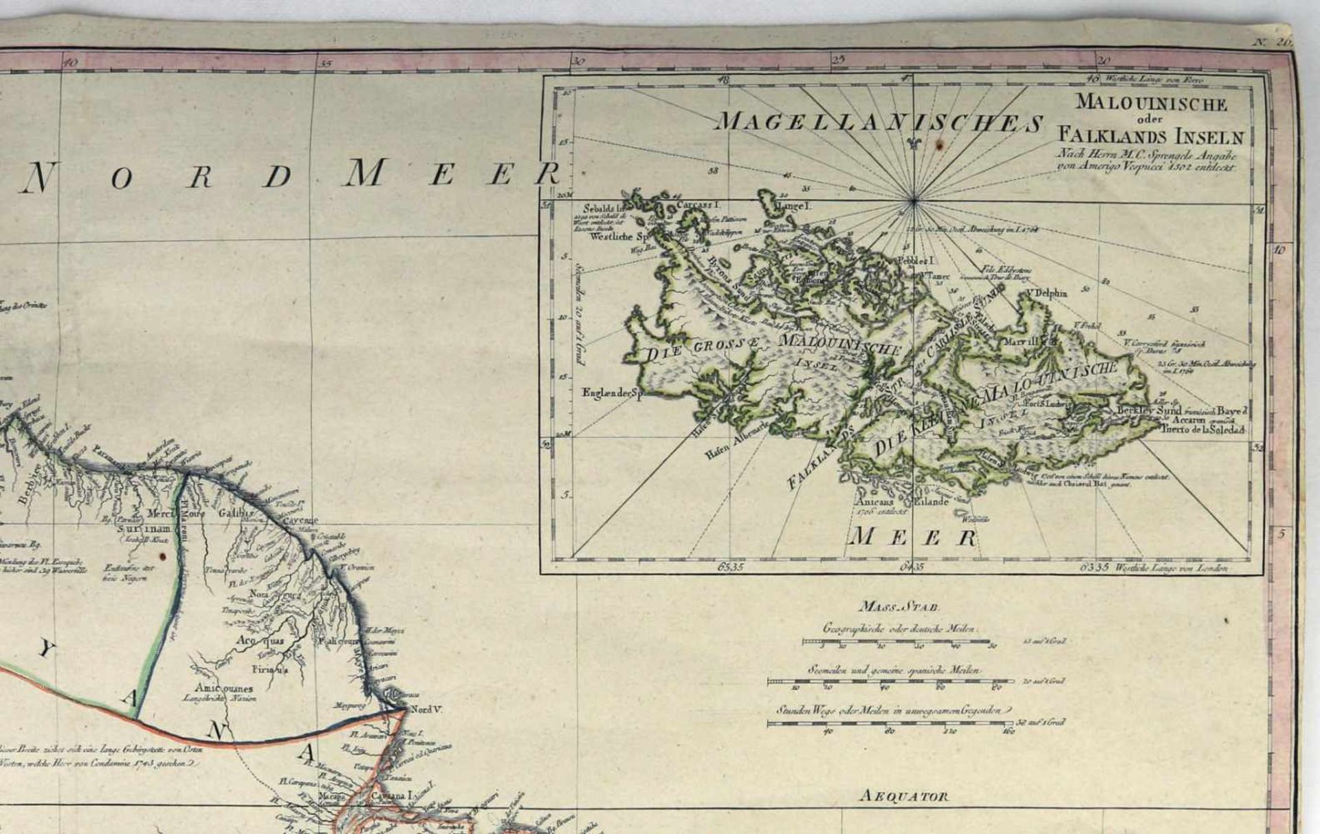 Amerika. - Südamerika. -Karte von Süd-America verfasst von Herrn D'Anville Geographen des Königs von - Bild 2 aus 2