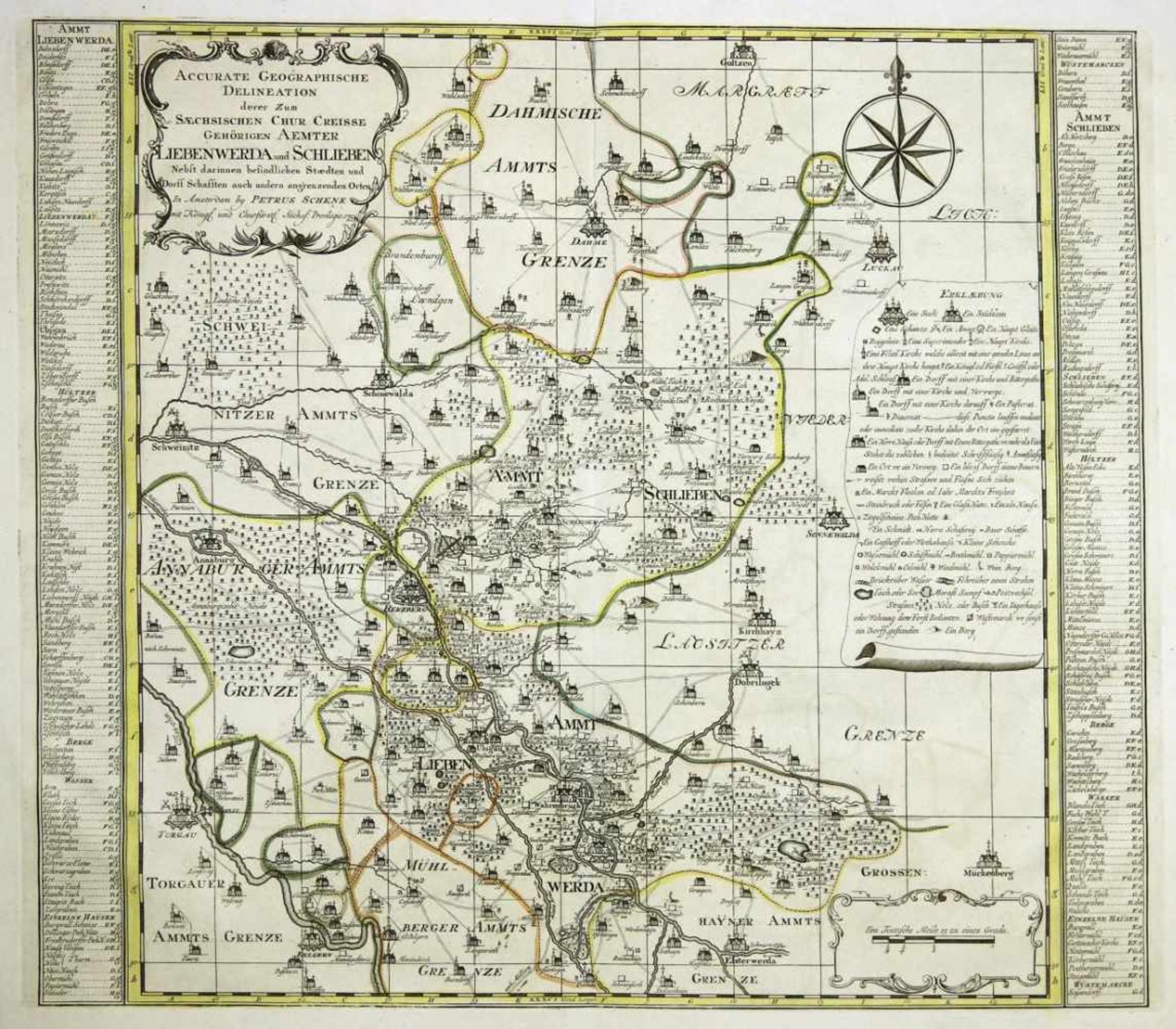 Brandenburg. - Bad Liebenwerda / Schlieben. -Accurate Geographische Delineation derer Zum