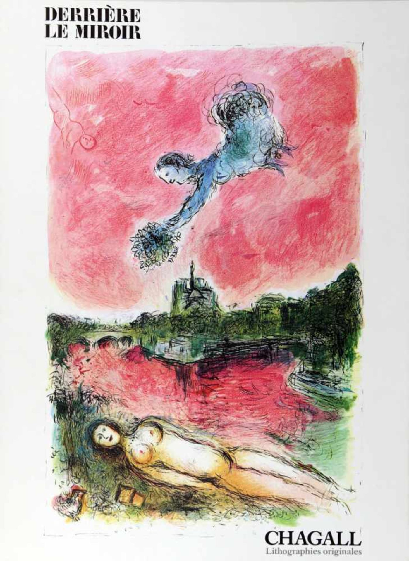 Chagall, Marc:Derrière le miroir. No. 246. Paris, Maeght 1981. Mit 1 doppelblattgroßen Original- - Bild 2 aus 2