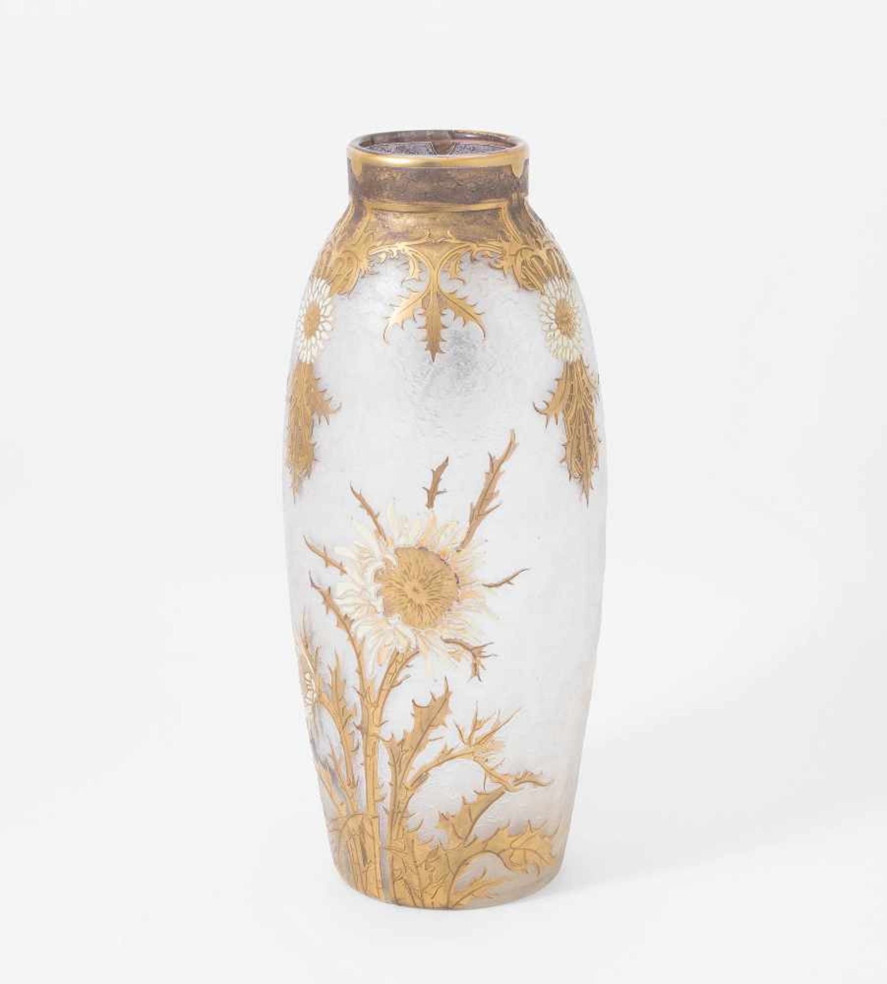 LegrasSt. Denis, um 1910. Verreries de St. Denis et de Pantin. Vase. Farbloses, reliefiert