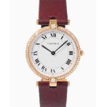 Cartier Brillant-Damenarmbanduhr750 Gelbgold. Quartz. Boden Nr. 810013261. Diamanten ca. 0.80 ct.