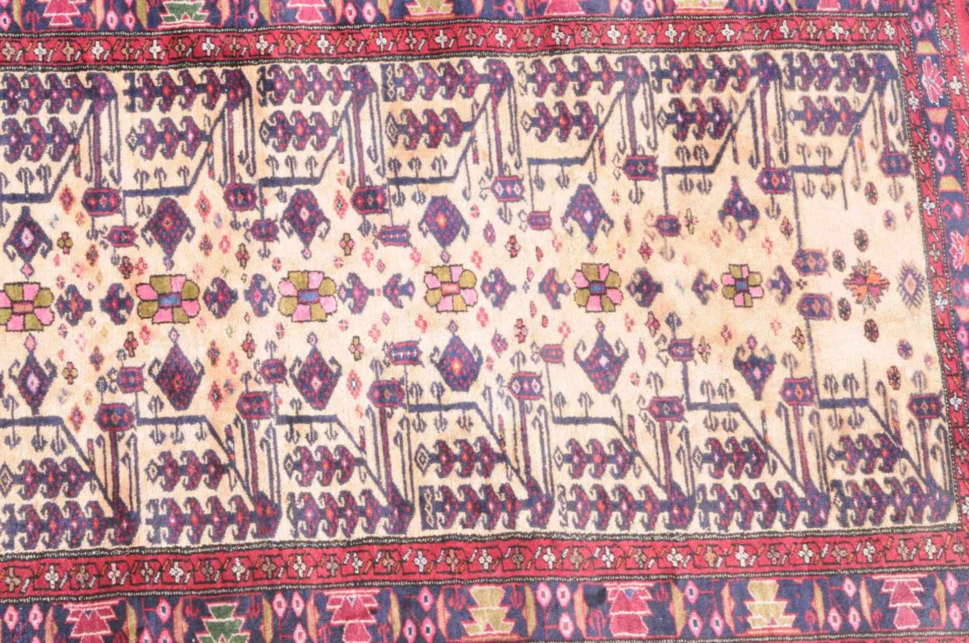Beluch-SeideO-Persien, um 1960. Die hellgelbe Gebetsnische (Mihrab) ist mit Blüten und Blattranken - Bild 6 aus 10