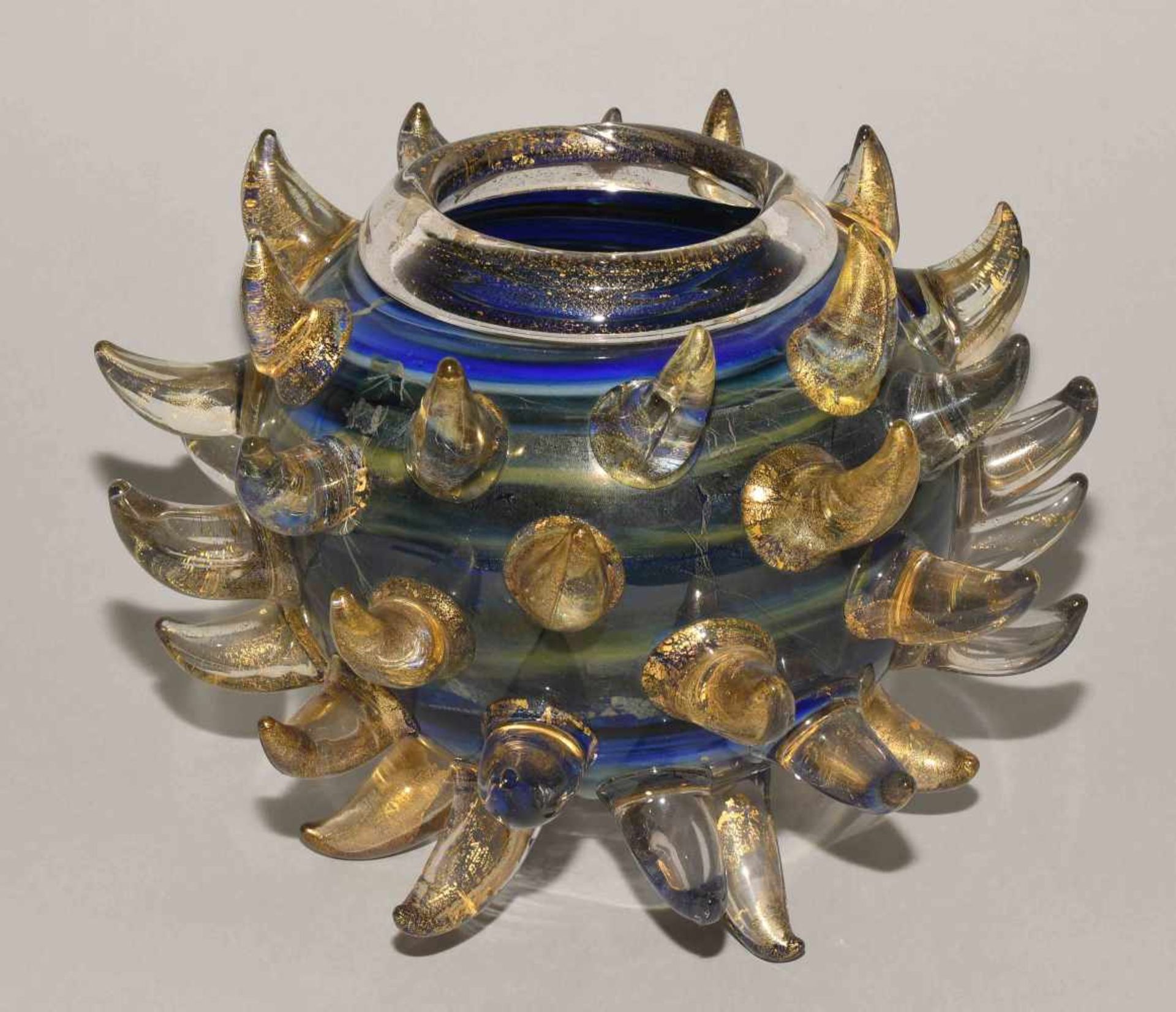 Dayle Chihuly(geb. 1941 USA)"Piccolo Venetian". Vase. Überfangglas, Zwischenschicht mit blau-gelb- - Bild 5 aus 7