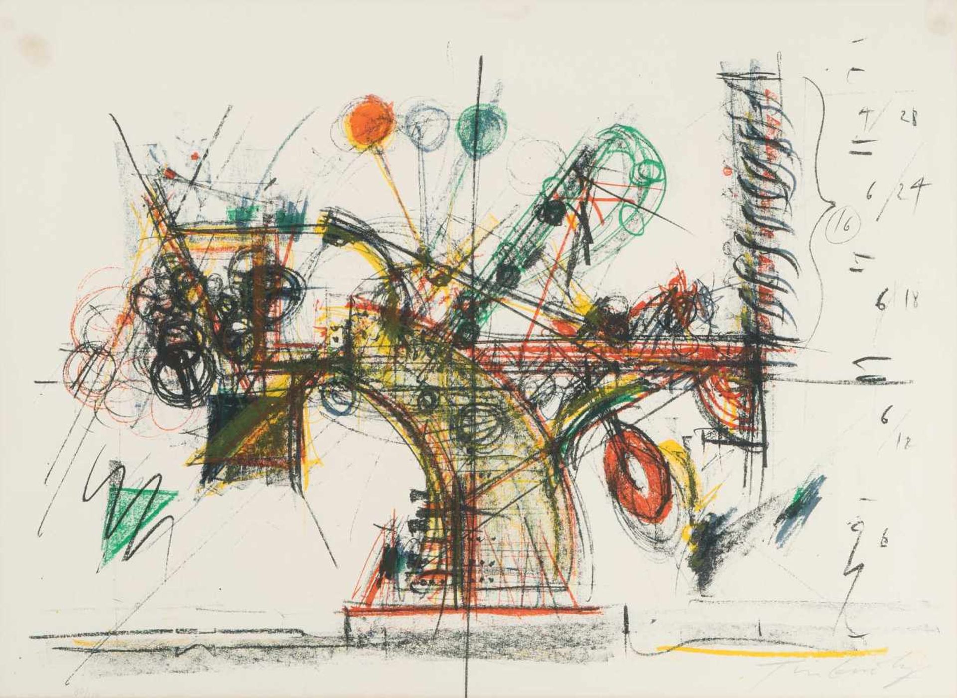 Tinguely, Jean(Fribourg 1925–1992 Fribourg)"Chaos". 1975. Farblithographie. 80/100. Unten rechts