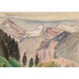 Danioth, Heinrich(Altdorf 1896–1953 Flüelen)Berglandschaft. 1939. Aquarell auf Papier. Unten