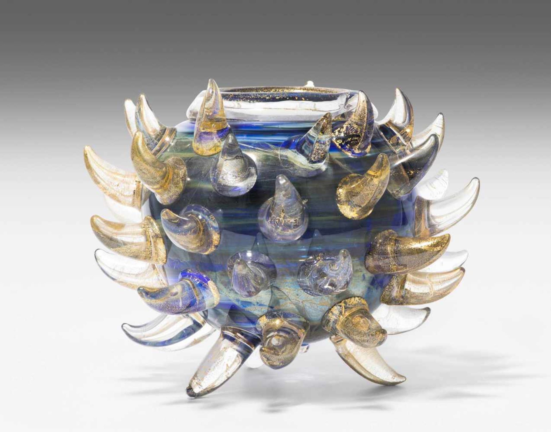 Dayle Chihuly(geb. 1941 USA)"Piccolo Venetian". Vase. Überfangglas, Zwischenschicht mit blau-gelb-