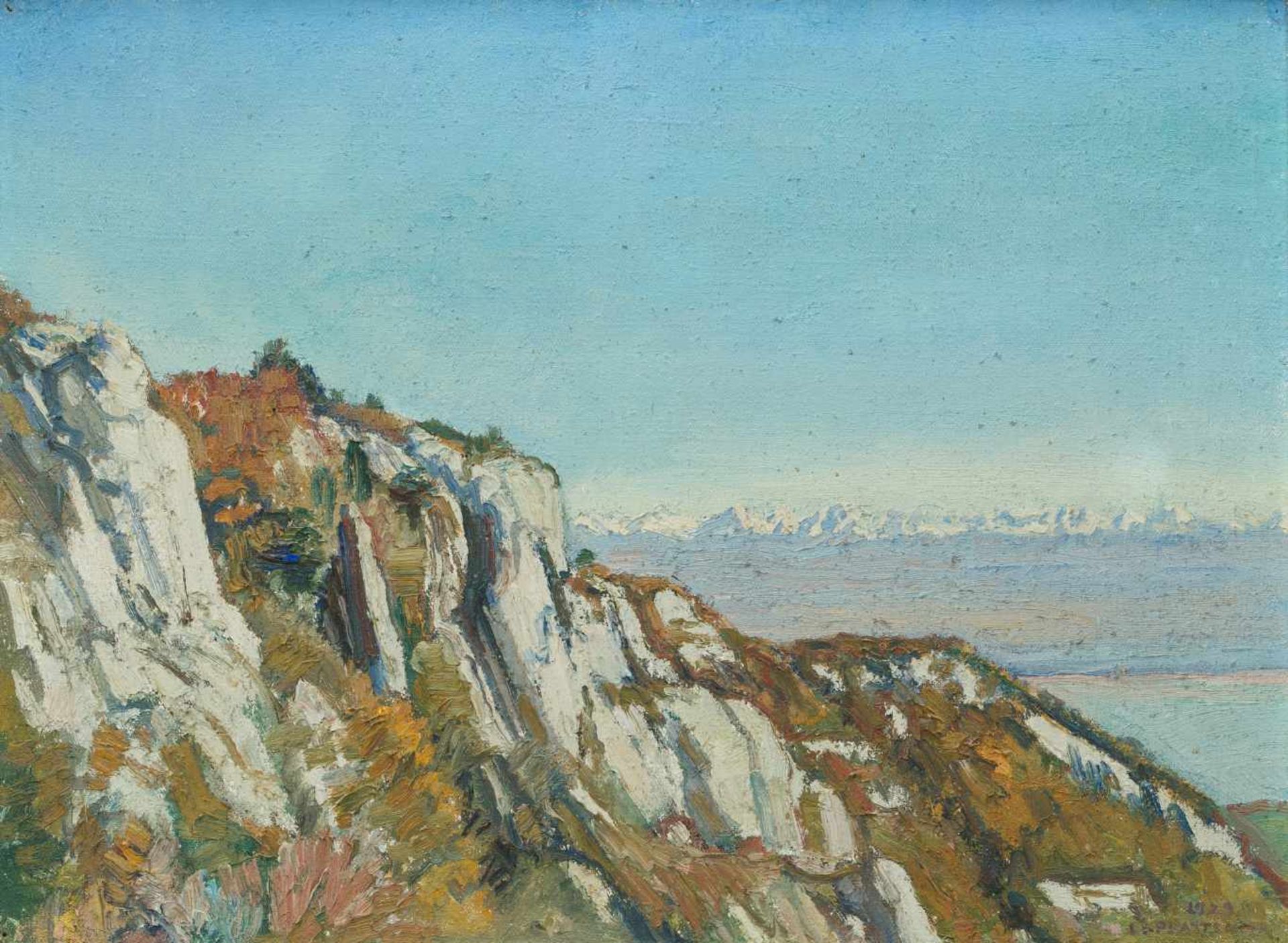 L'Epplattenier, Charles(Neuchâtel 1874–1946 Les Côtes-du-Doubs)Vue des Alpes, 1929. Öl auf Leinwand.