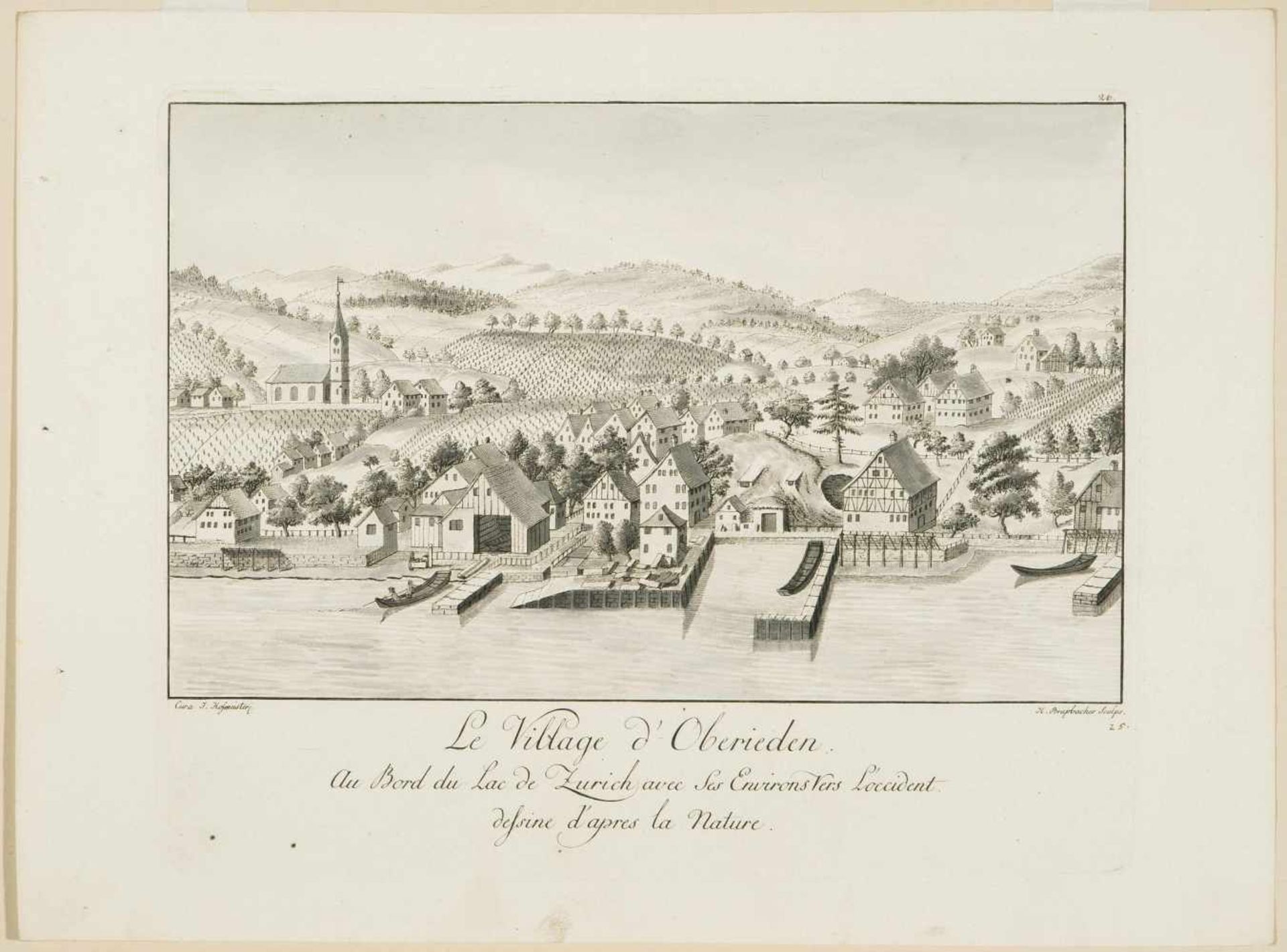 Hofmeister, Johannes(1721 Zürich 1806) undBrupbacher, Heinrich (1758 Wädenswil 1835)"Le Village d' - Bild 2 aus 2