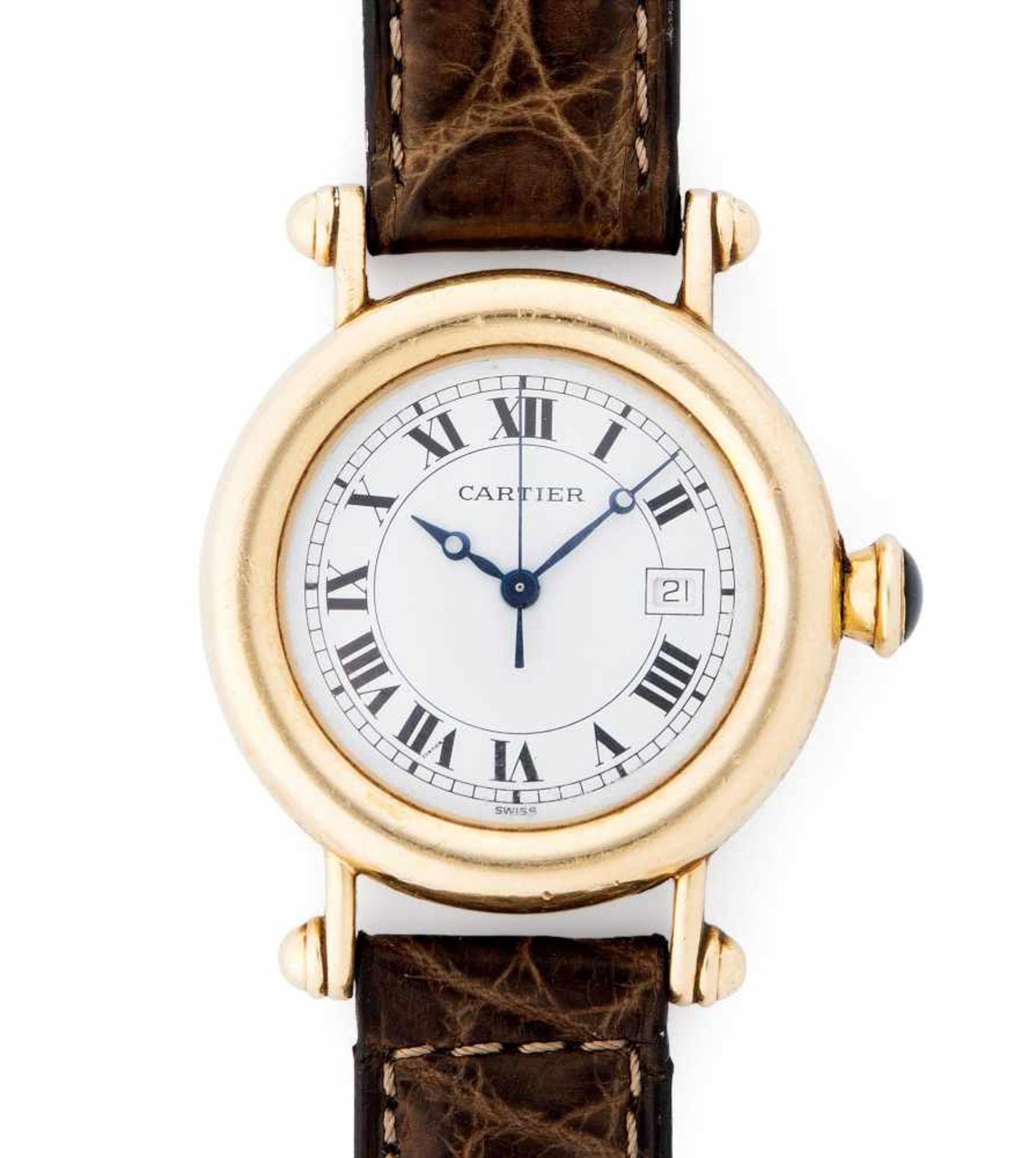 Cartier DiaboloRunde Armbanduhr 1994 mit Quarzwerk in 750 Gelbgoldgehäuse und Faltschliesse ca. 30
