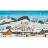 Manser, Albert(Hirschberg, Appenzell 1937–2011 Appenzell)"Winteralltag", 1975. Öl auf Holz. Unten