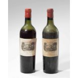 Chateau Lafite Rothschild1937. 1er Grand Cru. Pauillac. 2 Flaschen. (Niveau: 1x Schultermitte, 1x