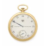 Patek Philippe Made for Cowell & Hubbard Co.Runde, mechanische Taschenuhr 1928 mit Handaufzug in 750