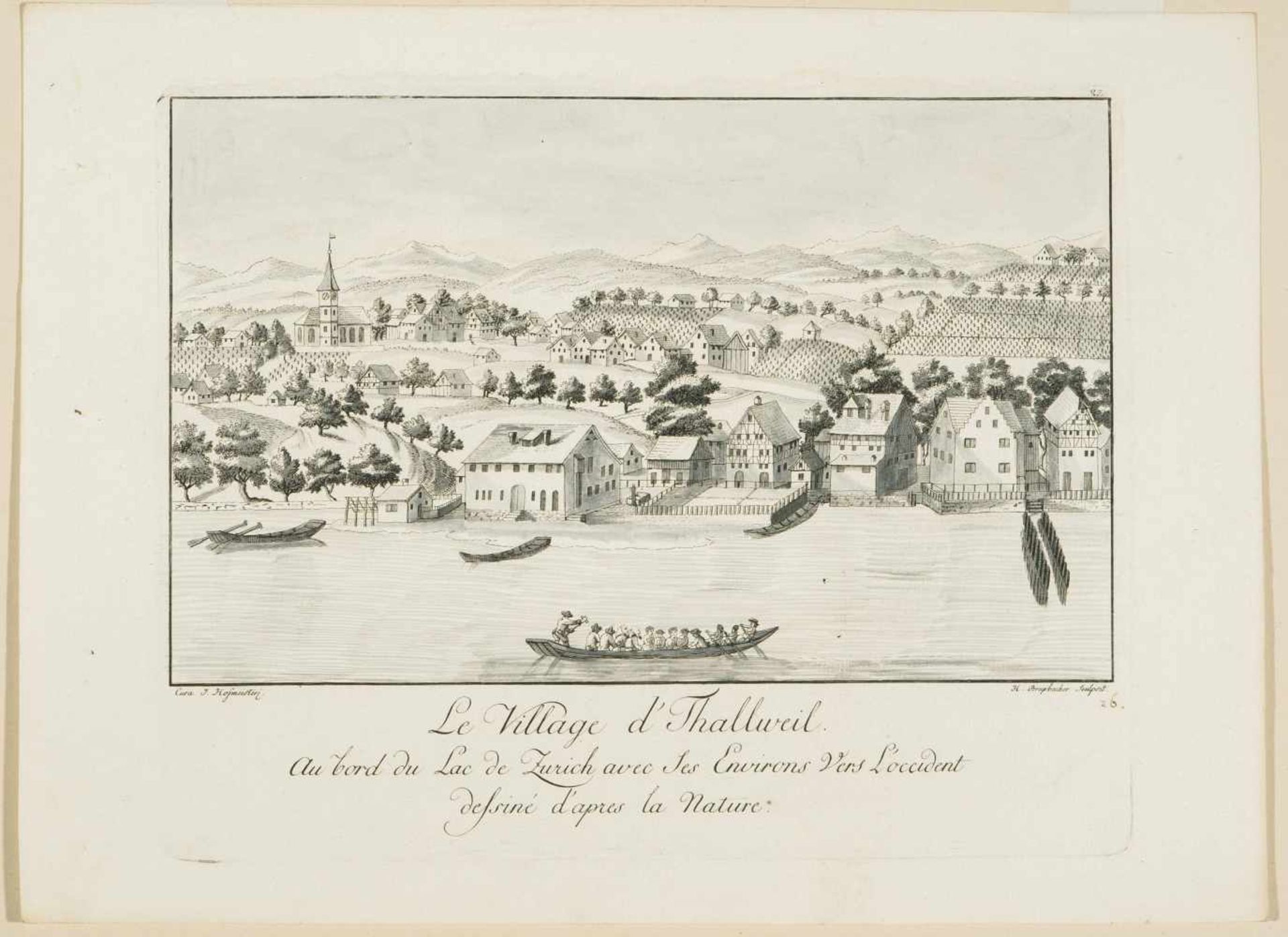 Hofmeister, Johannes(1721 Zürich 1806) undBrupbacher, Heinrich (1758 Wädenswil 1835)"Le Village d' - Bild 2 aus 2