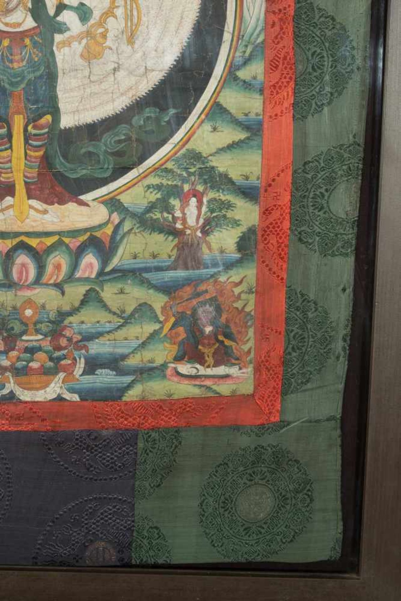 Thangka der Avalokiteshvara Sahasra-BhujaTibet. Gouache auf Stoff. Der Bodhisattva der - Bild 7 aus 7