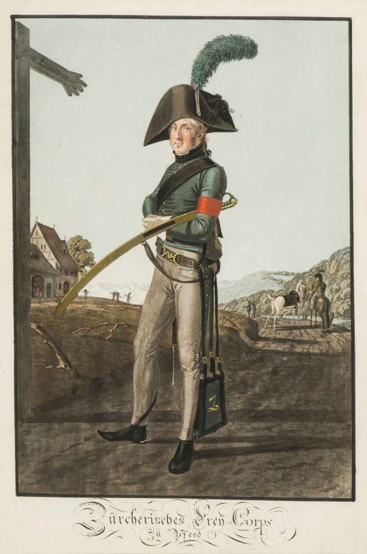 Volmar, Johann Georg(Mengen 1770–1831 Bern)"Zürcherisches Frey-Corps zu Pferd". / "Zürcherisches - Bild 4 aus 4