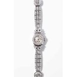 Omega Diamant-Damenarmbanduhr950 Platin. Handaufzug Cal. 481. Werk Nr. 15464150. Gehäuse Nr.