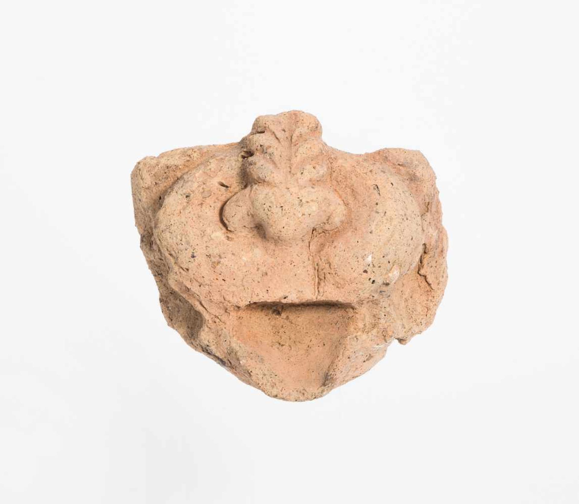Fragment eines LöwenkopfesMagna Graecia, 2.–1.Jh. v.C. Terrakotta. Unteres Gesichtshälfte eines