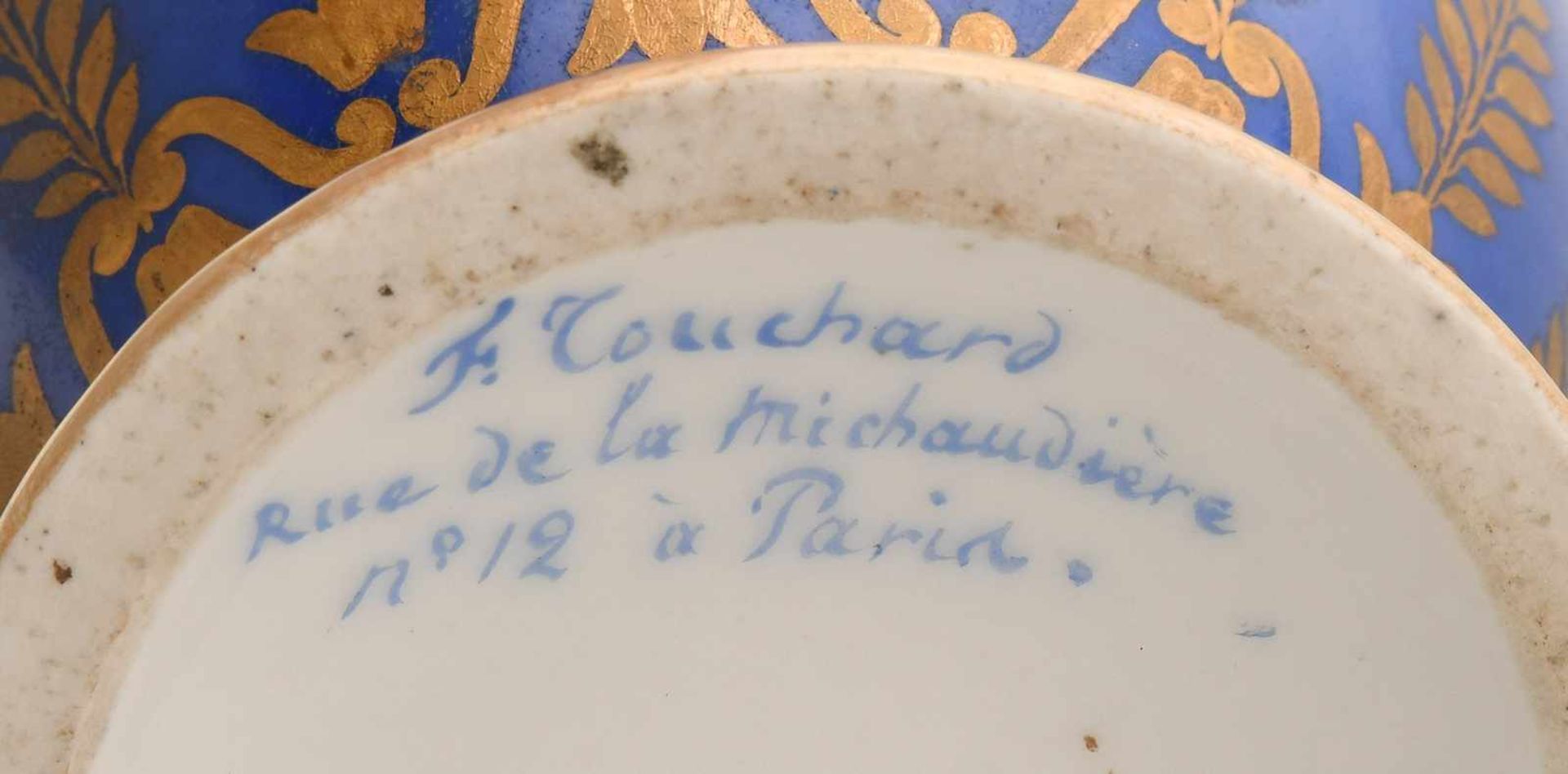 ParisUm 1839. F. Touchard, 12 Rue la Michodière. Kaffeeservice. Porzellan, blauer Fond, in - Bild 45 aus 45