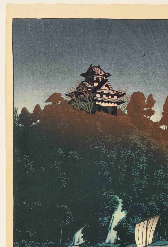 Kawase Hasui (1883 Tokyo–1957)Shin-Hanga. Signiert Hasui und datiert Shôwa 2 Jûnigatsu saku ( - Image 4 of 9