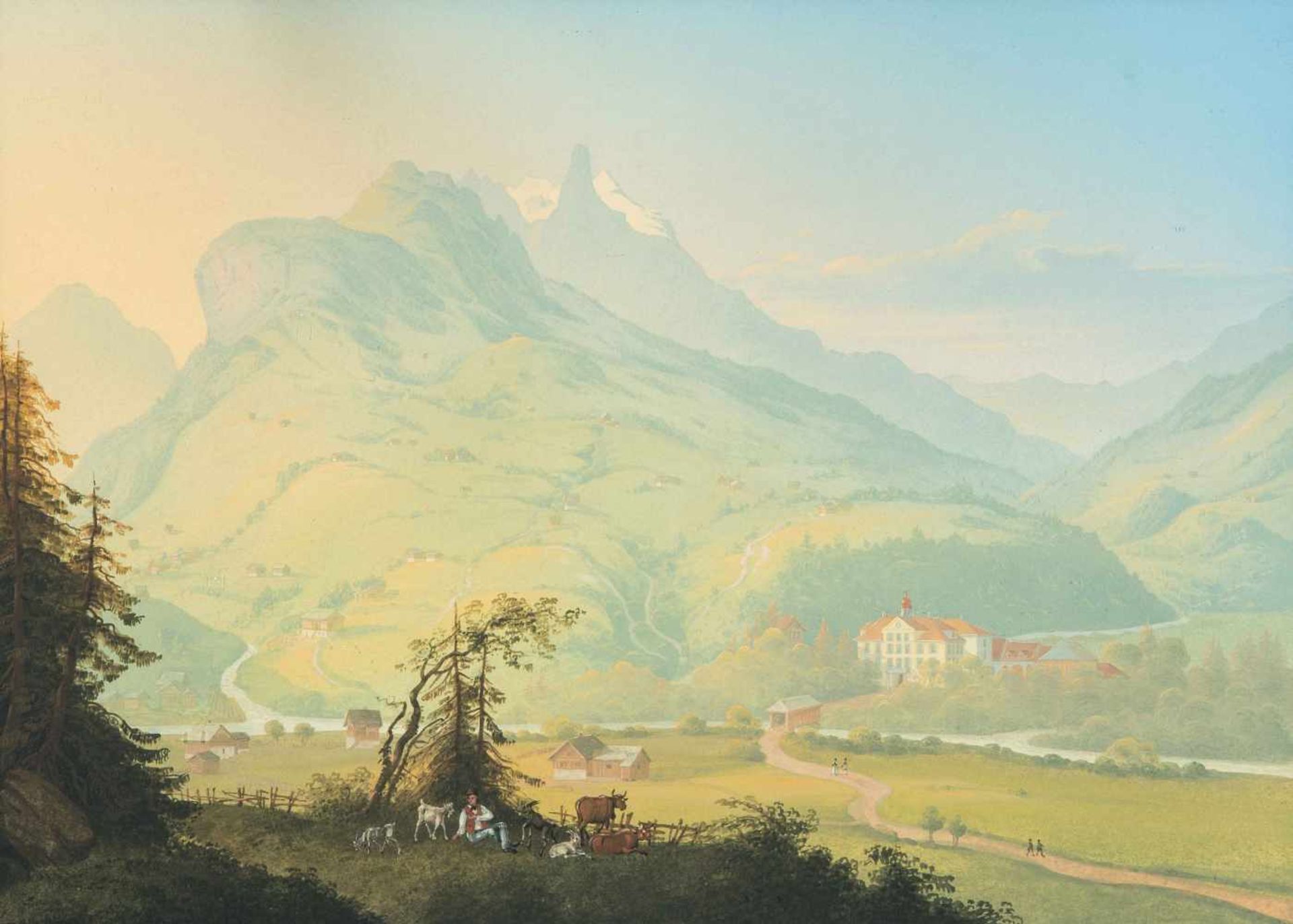 Bleuler, Johann Heinrich(Zollikon 1758–1823 Feuerthalen)ZugeschriebenWeissbad mit Blick gegen den