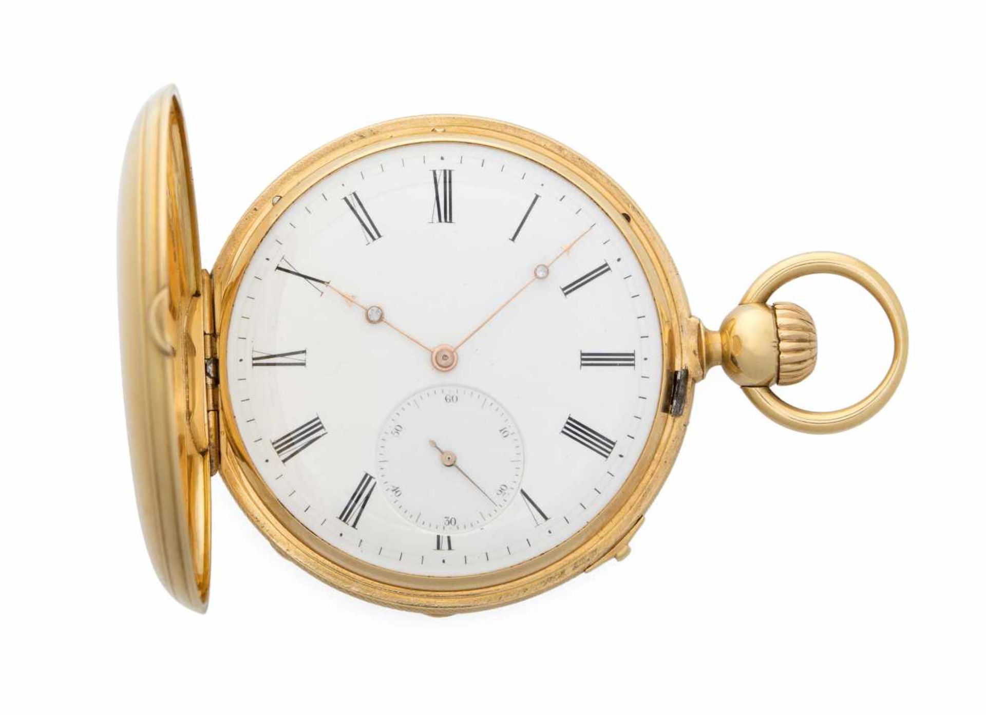 Ulysse Breting SavonnetteRunder, mechanischer Chronometer 20er Jahre mit Handaufzug in 750